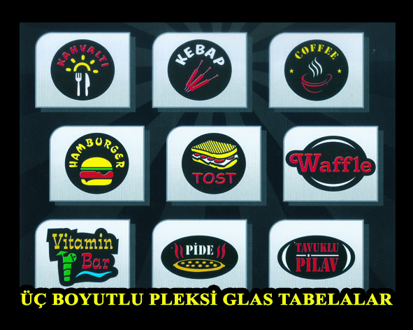 Üç Boyutlu Pleksi Glas Hazır Tabelalar